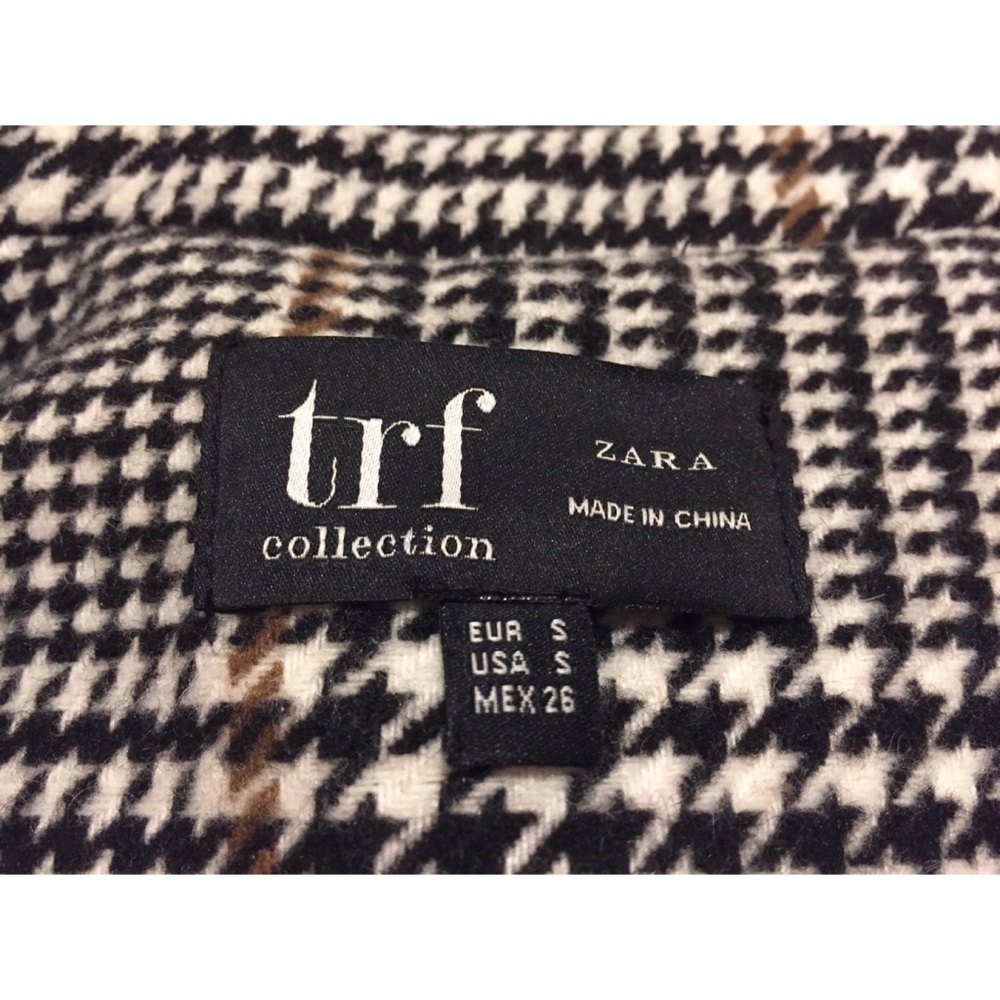 NWOT Zara Grey Tone Plaid Check Coat Size S - Picture 6 of 12